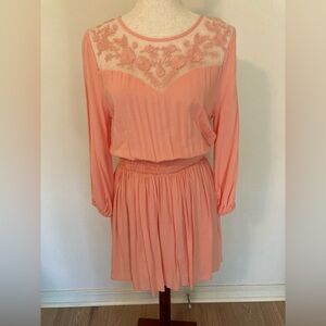 Entro Women’s Coral Dress with Delicate Embroidery NWT